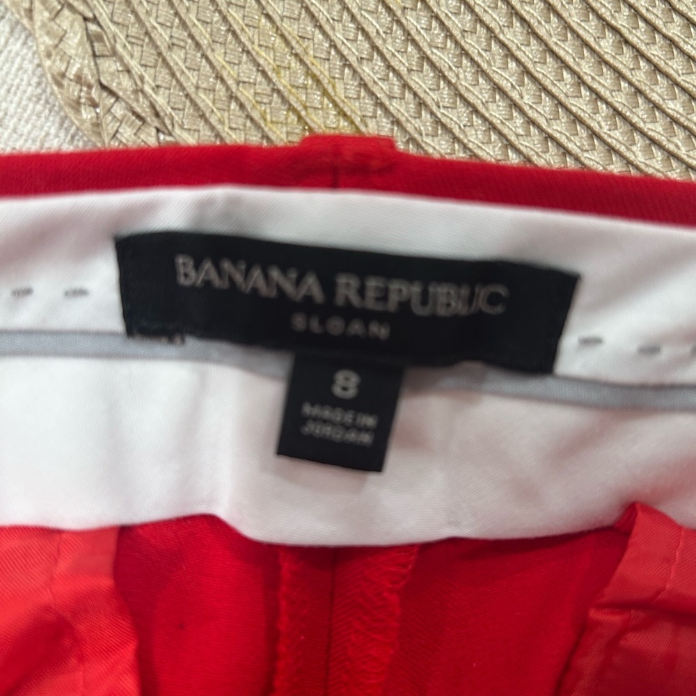 Banana Republic Vibrant Red Sloan Trousers